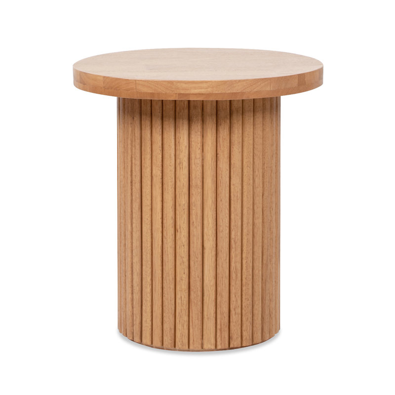 Stoneridge 19.5" Fluted Pillar Round Accent Side Table
