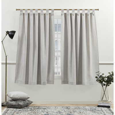 Nicole Miller New York Peterson Cotton Blend Tuxedo Tab Top Light Filtering Curtain Panels