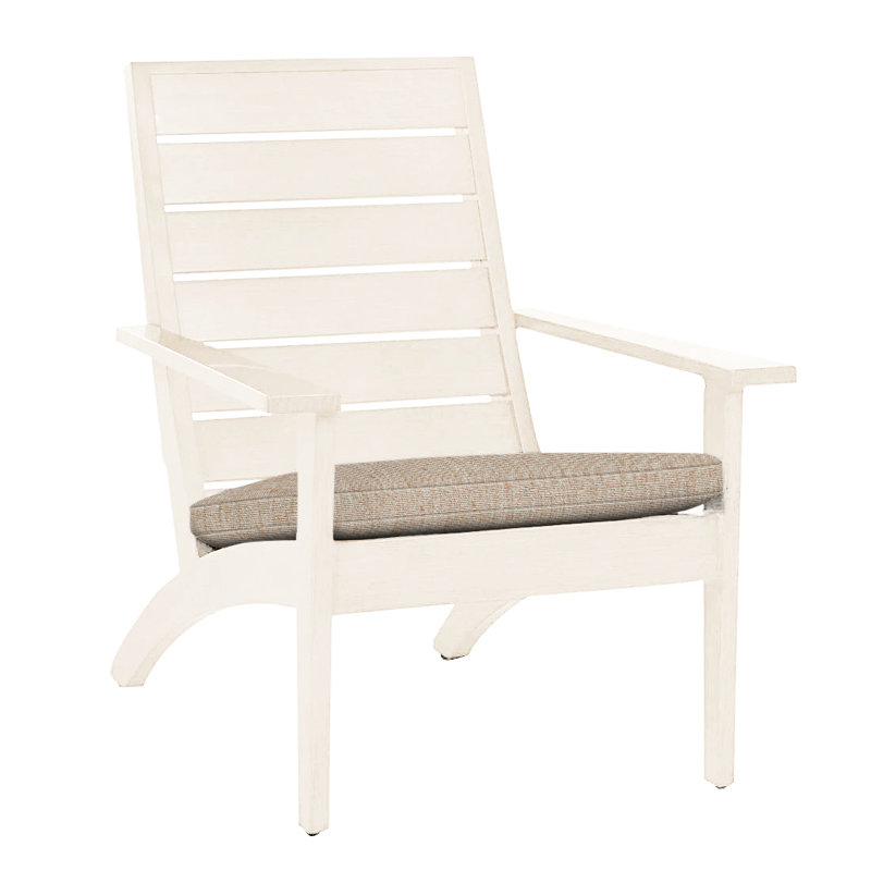 Kennebunkport Aluminum Adirondack Chair - Chalk, No Welt, Chalk, Canvas Sand