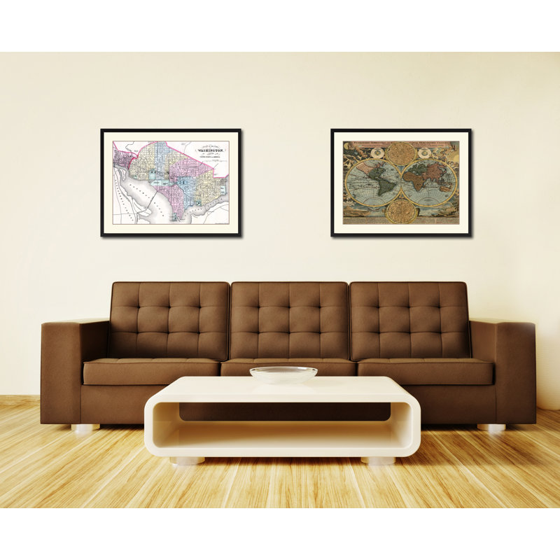 Washington DC, carte antique, art mural, 16 x 21, H 16 po x l 21 po