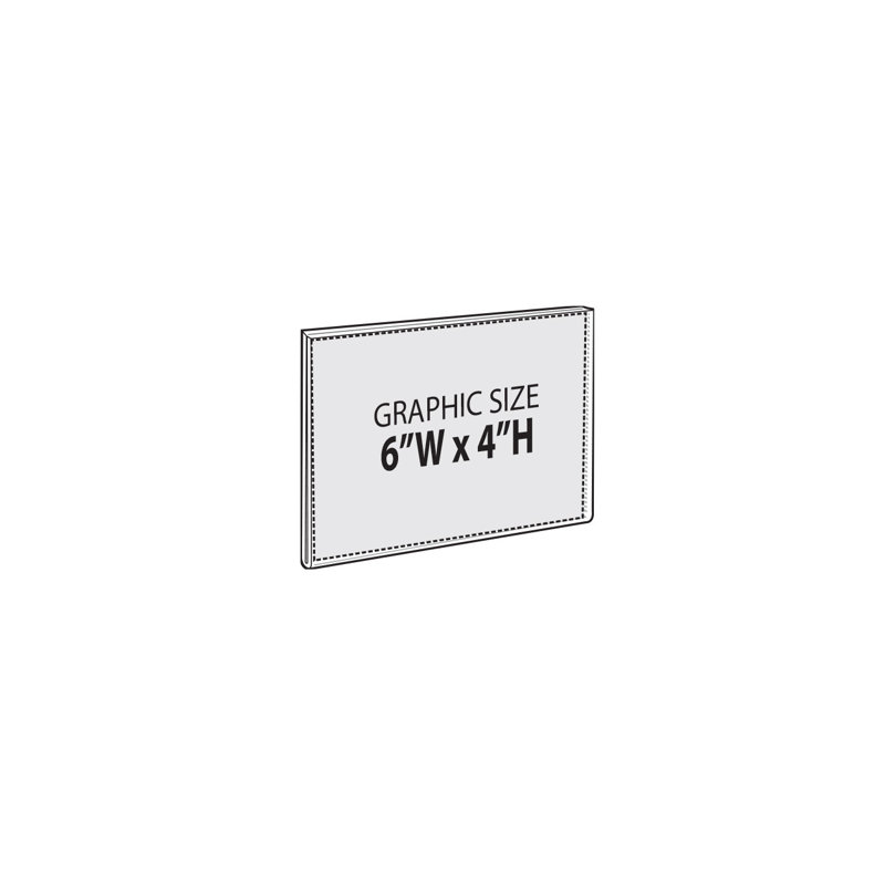 Clear Acrylic Magnet Back Sign Holder Frames 6" W x 4" H - Horizontal / Landscape, 2-Pack