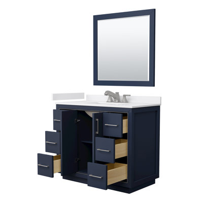 Icon 42" Freestanding Single Bathroom Vanity with Cultured Marble Top