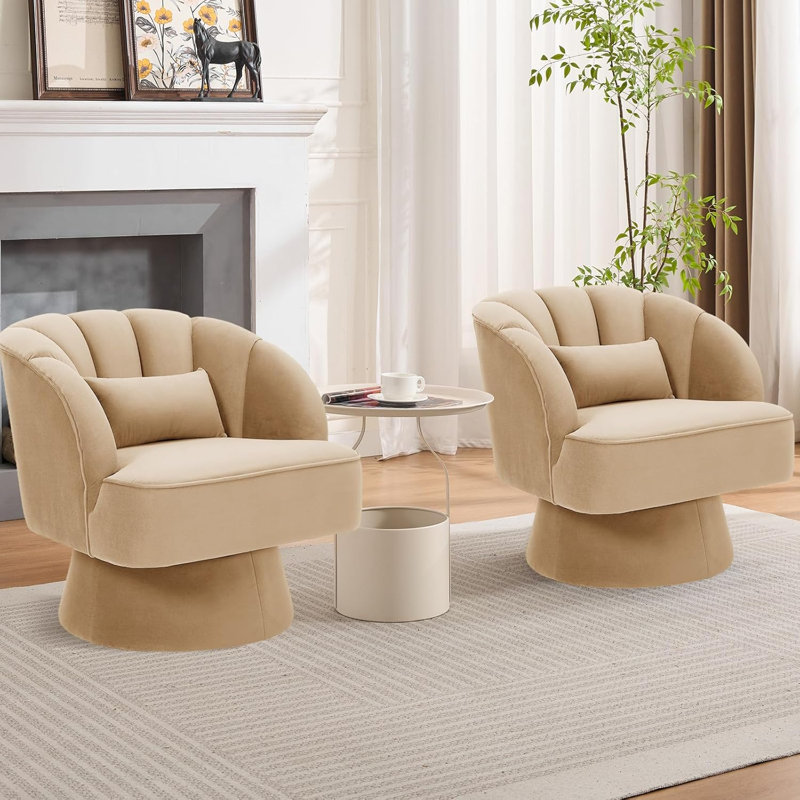 1 Seater Velvet Sofa & Chaise, Khaki
