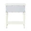 - Table de chevet transitionnelle tonique, 1 tiroir, miroir à bord biseauté inclinable, base de miroir ovale, capacité de poids de 40 lb, hauteur de 26 po, largeur de 23 po, profondeur de 16 po, bord biseauté incliné, avec support
