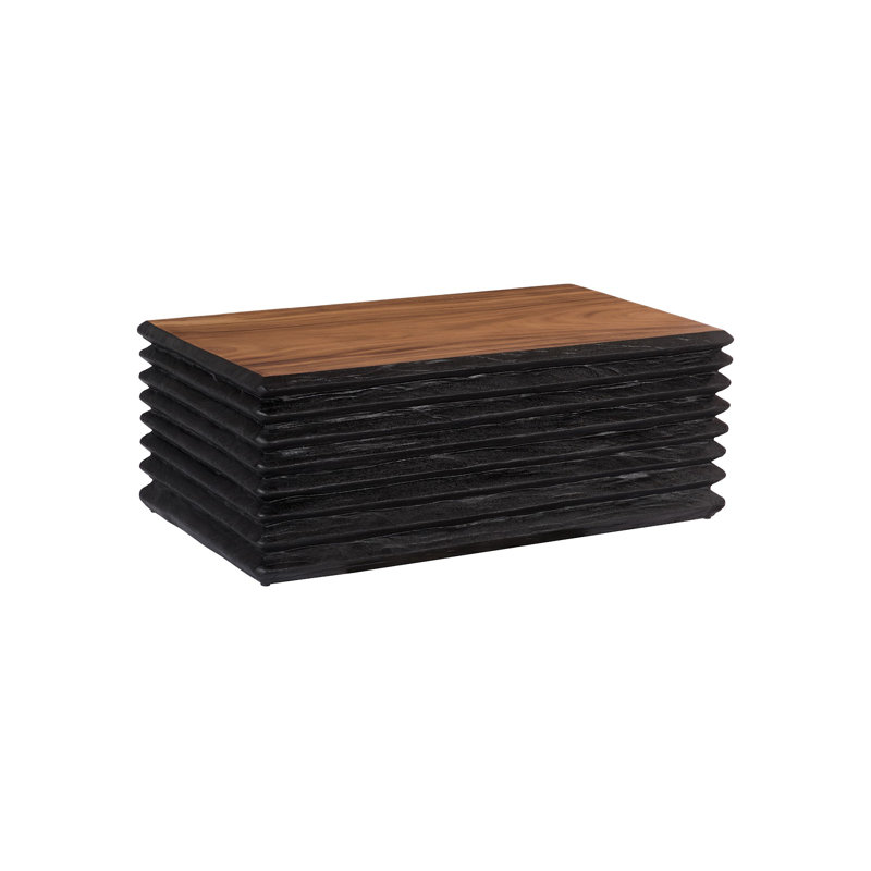 Layered Solid Wood Block Coffee Table