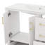 Meuble-lavabo traditionnel 36 po avec lavabo en céramique, armoire de salle de bain avec deux portes à fermeture douce et quatre tiroirs-1021236865