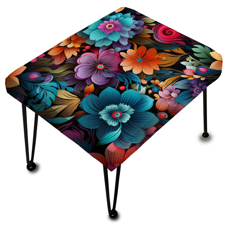 Motif éclectique de style mandala boho - repose-pieds rectangulaire à motif cachemire