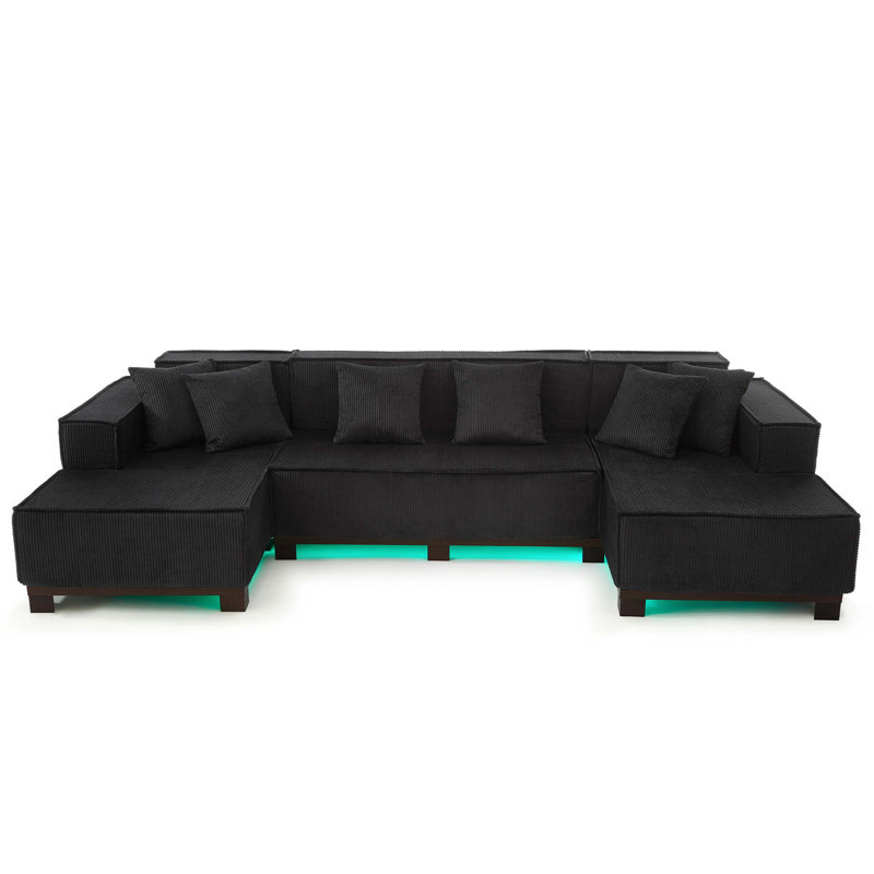 Canapé modulaire en forme de U Modern, Noir
