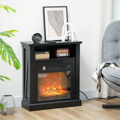 Foyers et accessoires de 27 pouces avec panneau de particules et tablettes noir de jais, fonctionnement à distance