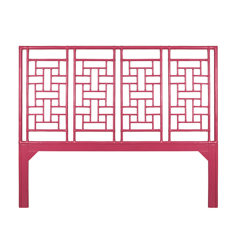 Ohana Rattan Open-Frame Headboard, Hot Pink, King