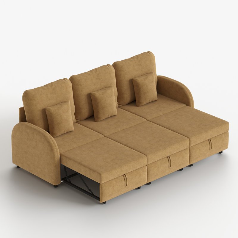 Canapé-lit convertible 102 po à 3 places avec dossiers réglables à 5 positions, canapé-lit modulaire , Tanné