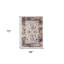 Tapis floral orange 4 pi x 6 pi tissé à la machine