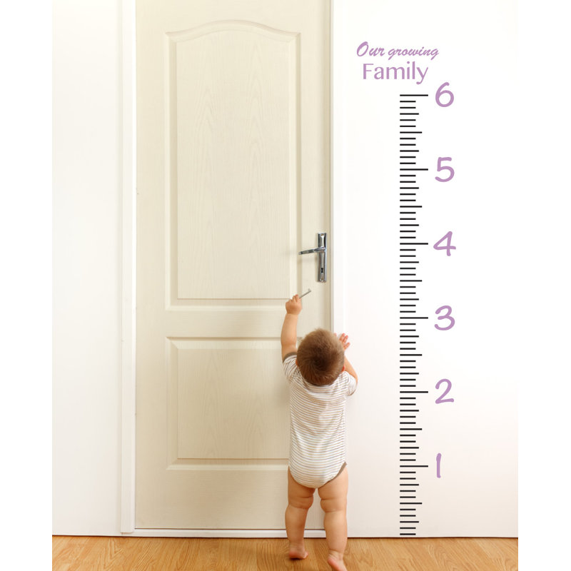 Décalcomanie murale à croissance de règle géante, Lilas