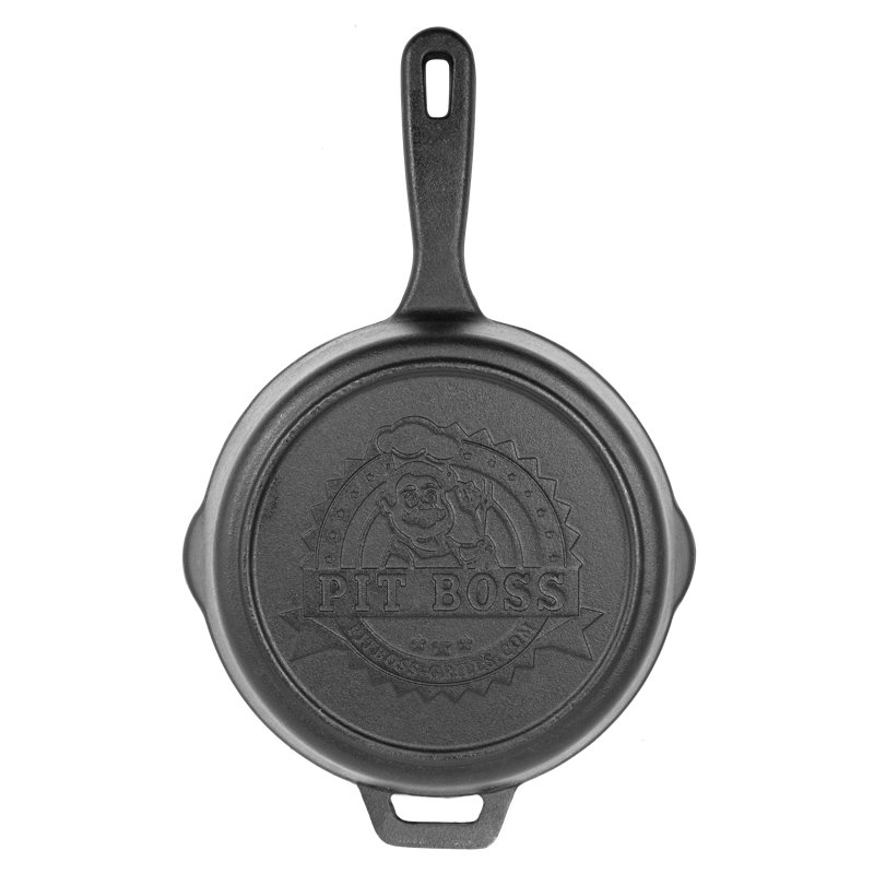 14" Black Enameled Cast Iron Skillet with Pouring Lips
