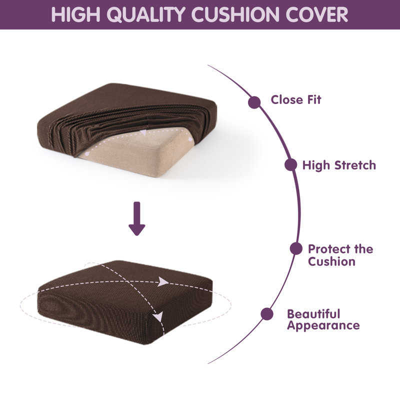Housse pour causeuse à coussins carrés texturés, Mélange de polyester chocolat