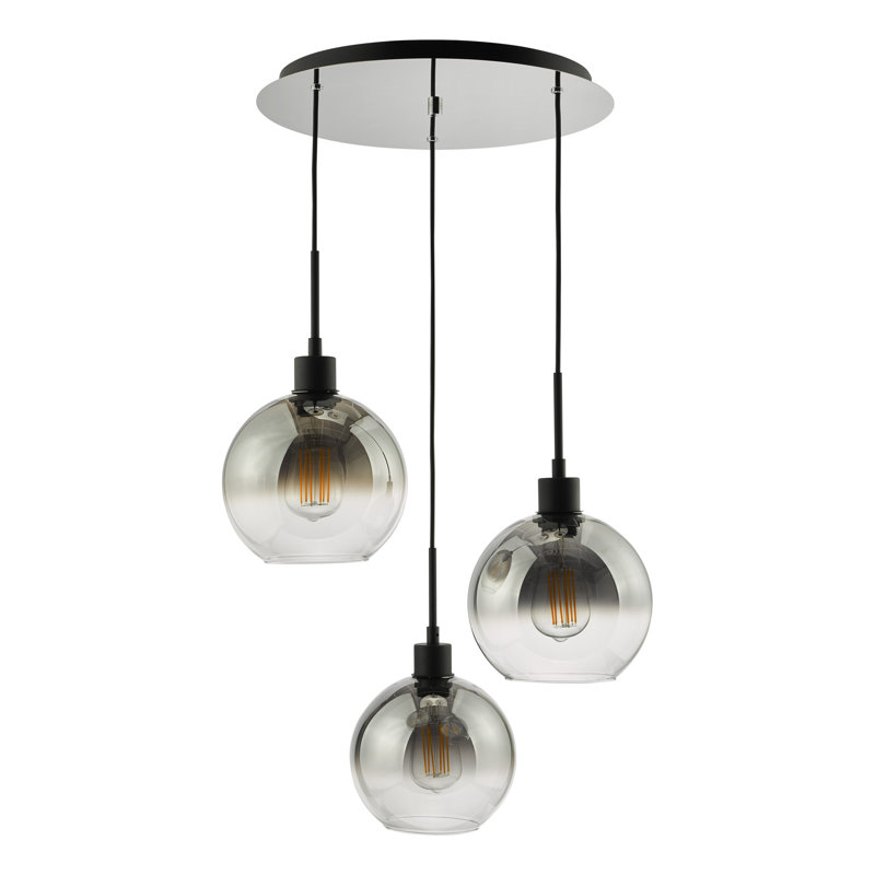 Ashanti 3 - Light Pendant, Matt Black, Smoked