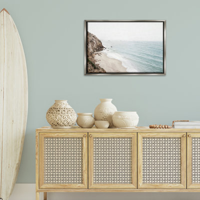 California Coast Cliffs Gold Framed Floater Canvas by Sisi and Seb