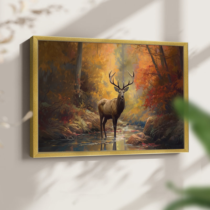Faune - III - Reproduction encadrée - Restickable, H 16 po x l 20 po, Or
