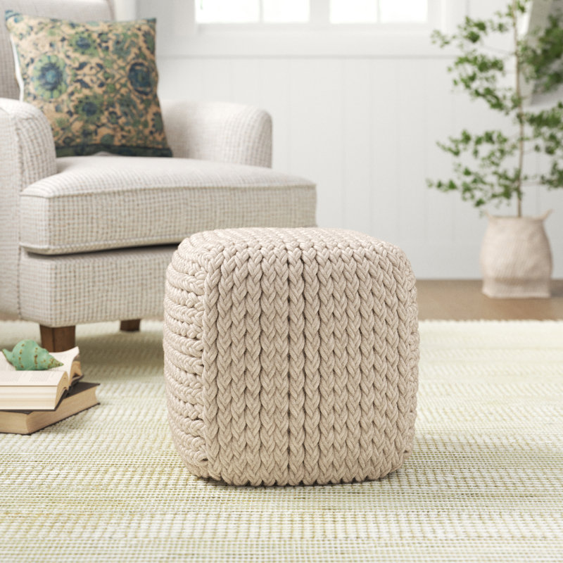 Aubree Upholstered Wool Ottoman
