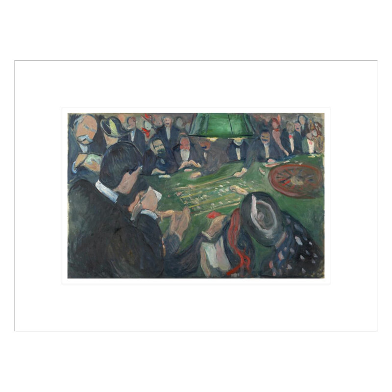 «At the ROULETTE Table in Monte Carlo» par Edvard Munch, impression giclée sur cadre, H 12,84 po x l 16,75 po