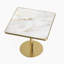 Table de salle à manger carrée moderne avec plateau en faux marbre, assemblage facile, structure en métal robuste pour une utilisation élégante et durable