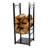 Bedworth 32" Indoor or Outdoor Steel Firewood Log Holder with Tool Hooks - Black - 200-lb Capacity-420022425