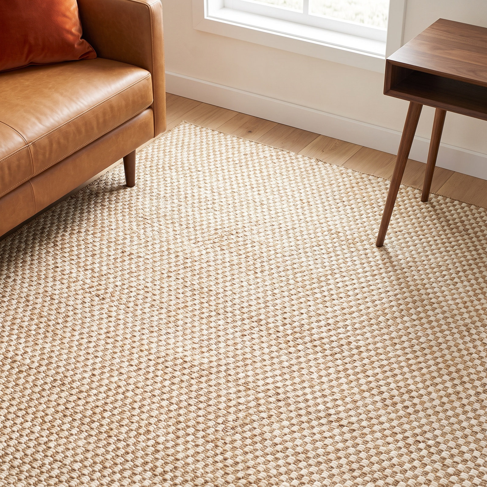 Hand-Woven Checkered Rug, Rectangle 10' x 14'
