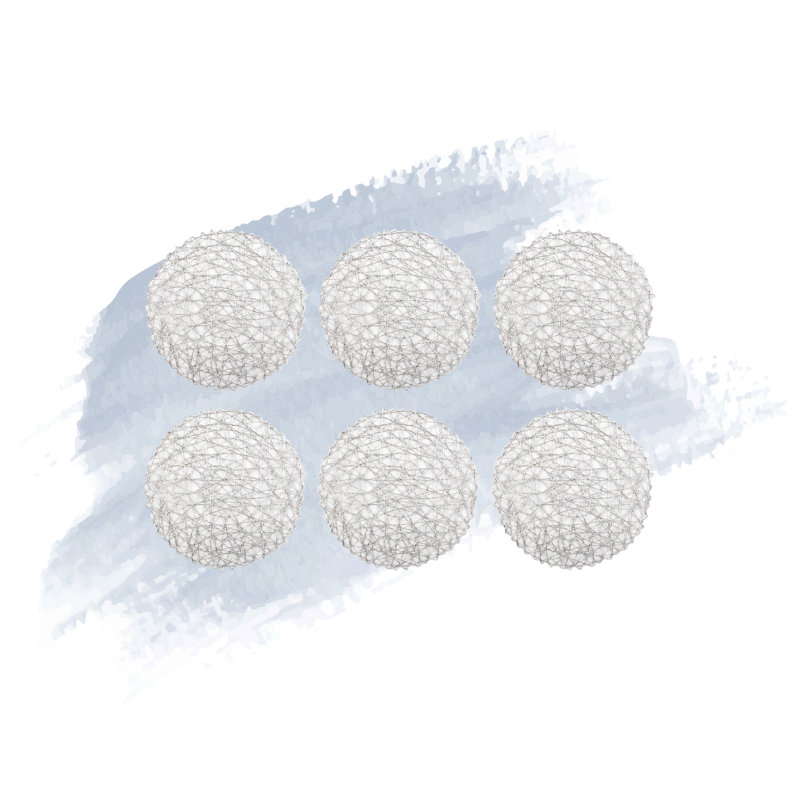 Ensemble de napperons de cuisine 6 pièces Geoghegan, Argent