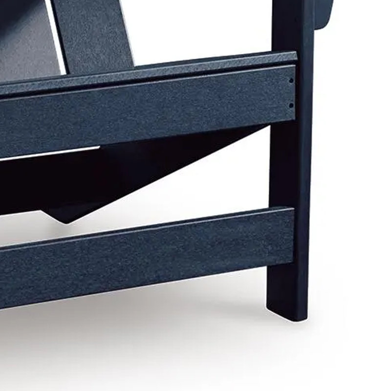 Chaise Adirondack d'extérieur Eina avec accoudoirs en bois flotté, bleu marine