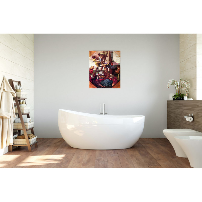 Descent from the Cross By Tintoretto 80cm H X 60cm W CrystalArt Material Acrylic Glass Effect, Frameless Panel Lightweight Ready to Hang