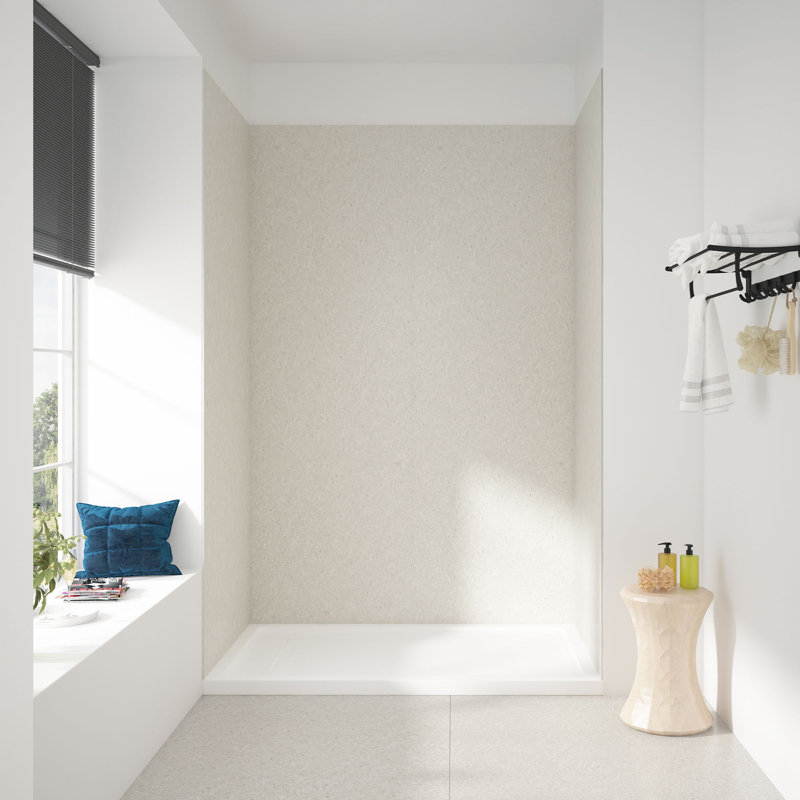 Parois de douche en alcôve Arroyo 60 po x 36 po x 80 po pierre grège, Grège