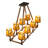 38" Long  8 Light Oblong Chandelier