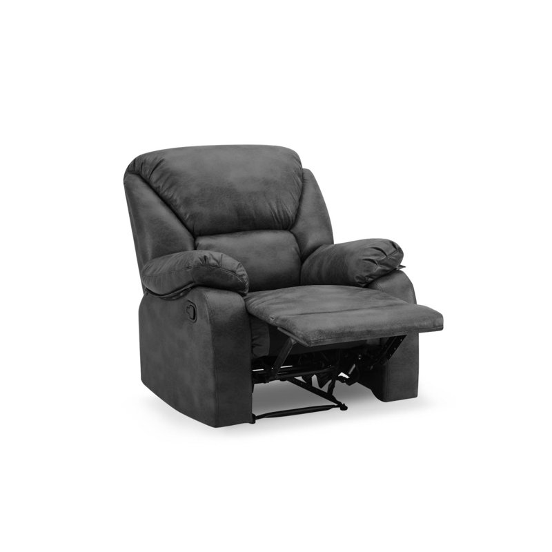 Rivka Vegan Leather Reclining Sofa, Black