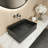 19.68'' Concrete Vessel Rectangular Modern Dark Gray With Patterns Bathroom Sink-1803264245