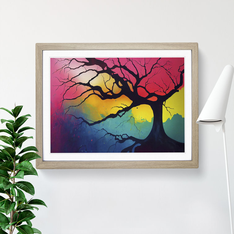 XH1022-7241X Pure Tree In Colour Abstract - Single Picture Frame Print