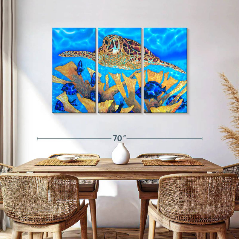 Blue Tang And Hawksbill, 36" H x 57" W