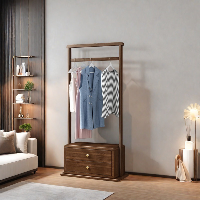 Solid Wood Coat Rack with & Storage