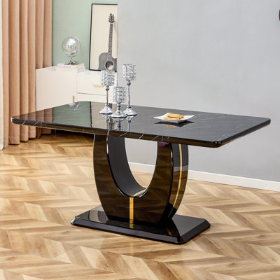 Black Marble Dining Table