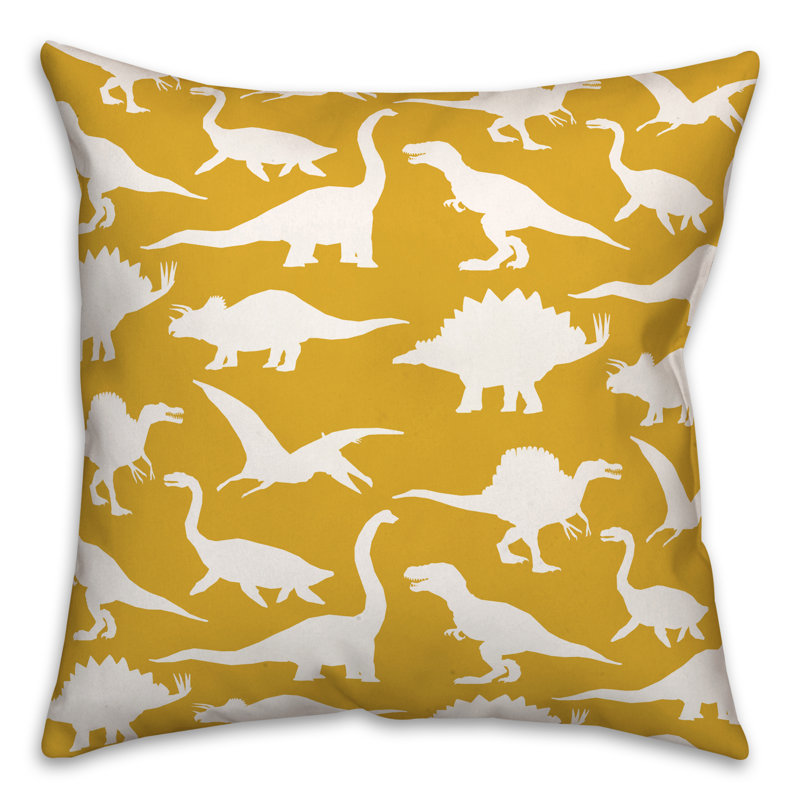 Throw Pillow, Yellow/White