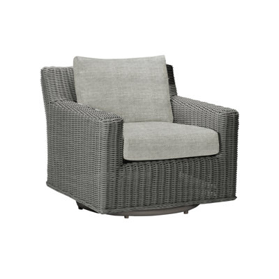 Rustic Swivel Patio Chair with Cushions