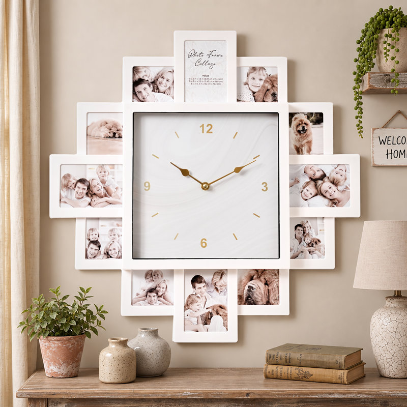 Horloge murale Yamikani, White, Marble