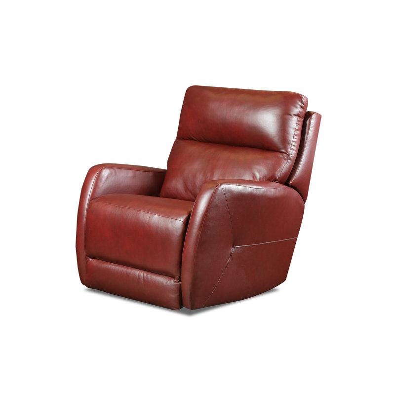 Esprit Leather Recliner, Red, Manual/Swivel