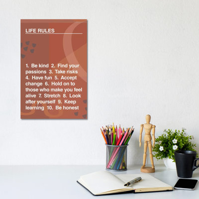 «Life Rules» par The Native State - Art textuel sur toile tendue