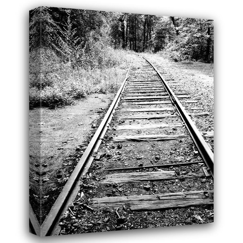 Art sur toile tendue, Astoria Grand Peck, Gail Gallery, Railroad Tracks, H 36 po x l 28 po