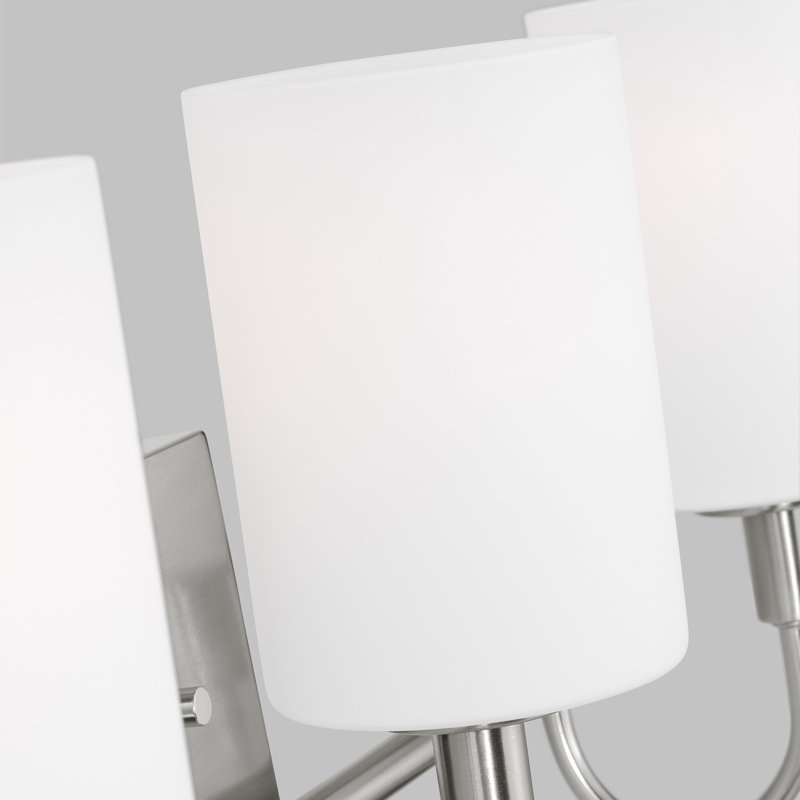 Rowley 3 Light Frosted Dimmable Vanity Light, Brushed Nickel