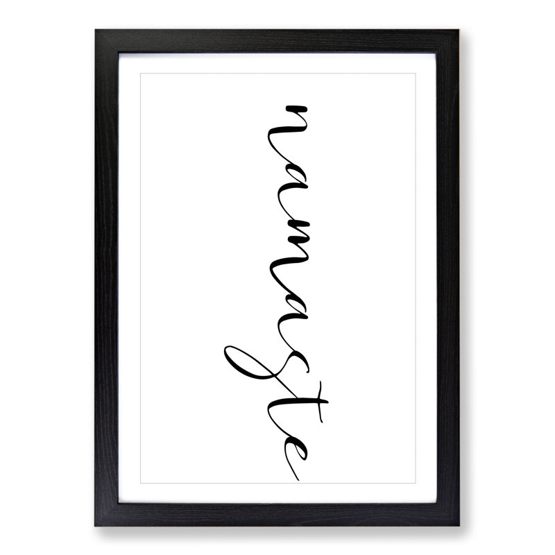 Namaste - Picture Frame Typography, 36cm H x 27cm W x 2cm D, Black Framed