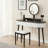 Vanity Table Set with LED Lighted Mirror, 3 Adjustable Lighting Dressing with Touch Switch, 4 Drawers, Cushioned Stool-798216129