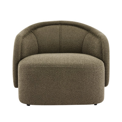 Living Amanda Beige Accent Chair Curved Boucle