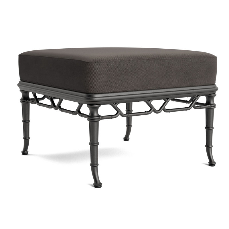Calcutta Outdoor Ottoman, Textured Pewter, Fushion Charcoal