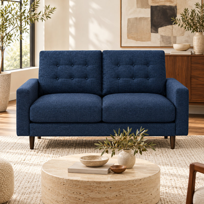 Upholstered 50.4 " Sofa, Bleu
